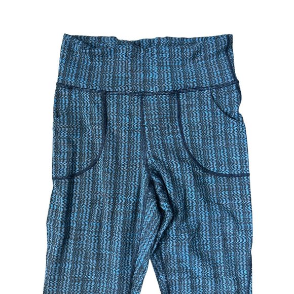 LULULEMON Blue Black Patterned Straight Leg Pants Size 8 - Picture 7 of 8